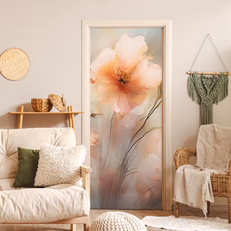 Deursticker - Bloemen - Pastel - Kunst - Klaprozen - Watercolor — 4