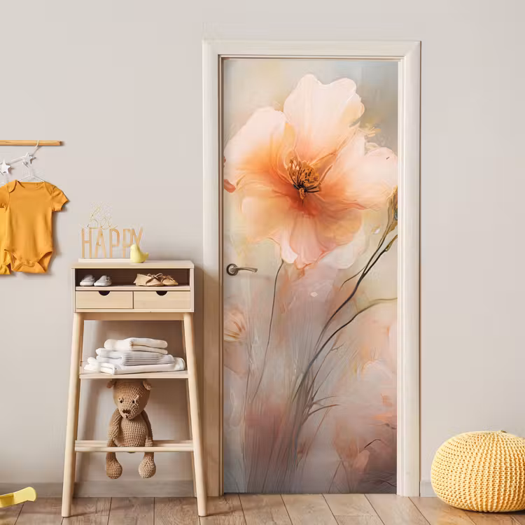 Deursticker - Bloemen - Pastel - Kunst - Klaprozen - Watercolor — 6
