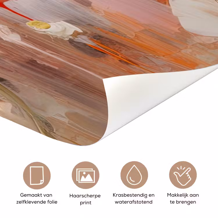 Deursticker - Bloemen - Watercolor - Roze - Abstract - Kunst — 3