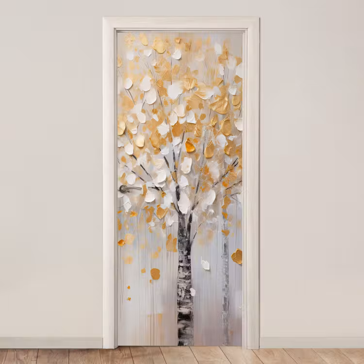 Deursticker - Bomen - Aquarel - Kunst - Natuur — 1