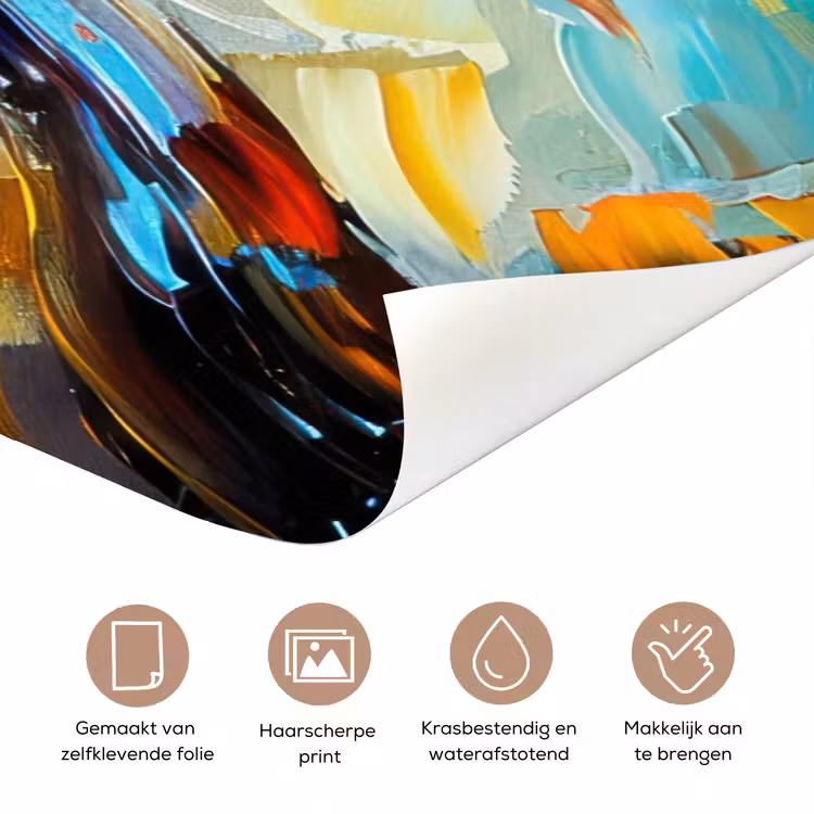 Deursticker - Boom - Abstract - Kleurrijk - Bloemen — 3