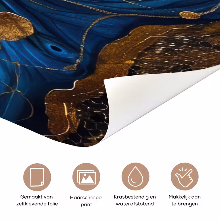 Deursticker - Boom - Levensboom - Blauw - Goud — 3