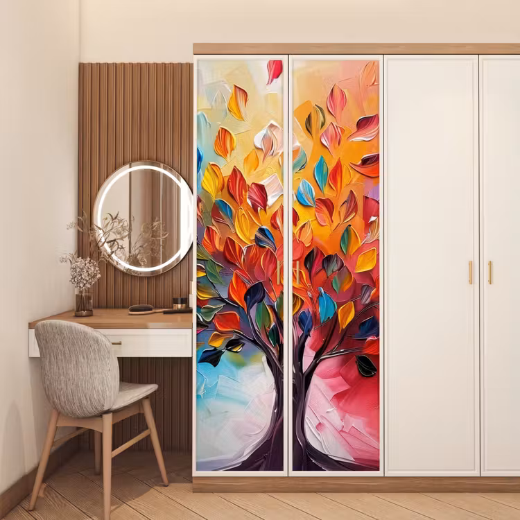 Deursticker - Boom - Levensboom - Kleurrijk - Abstract — 5