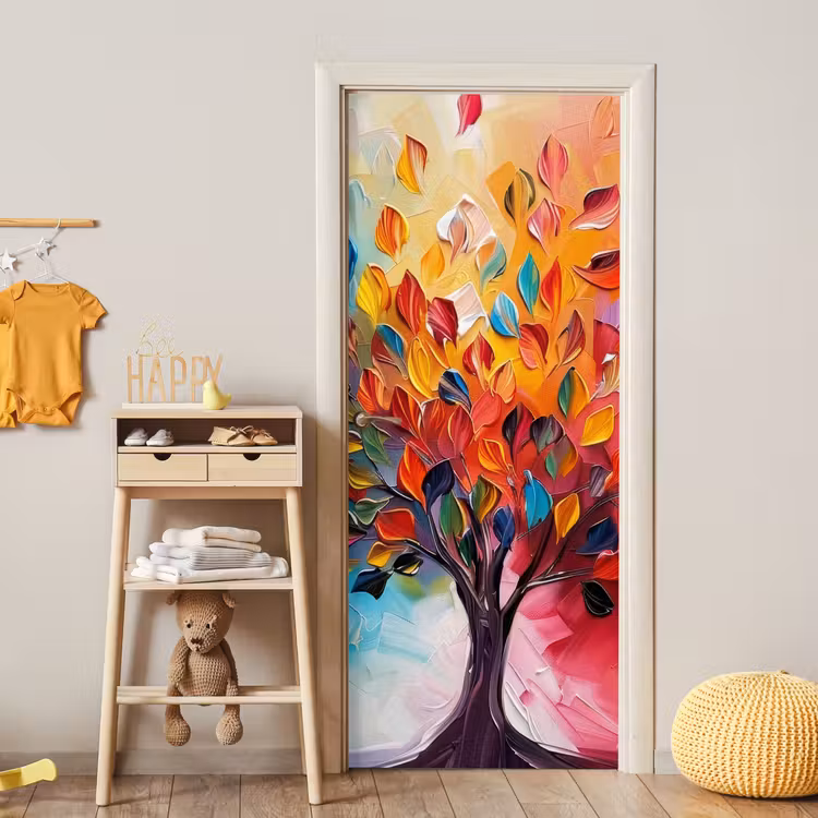 Deursticker - Boom - Levensboom - Kleurrijk - Abstract — 6