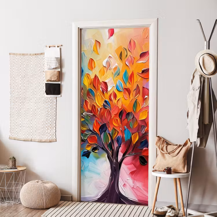 Deursticker - Boom - Levensboom - Kleurrijk - Abstract — 8