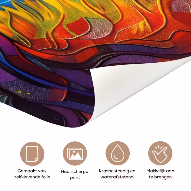 Deursticker - Boom - Zon - Verflook - Kleuren - Abstract — 3