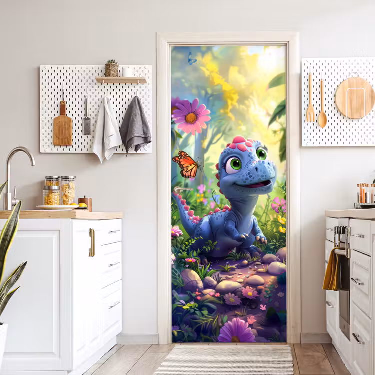 Deursticker - Dino - Paars - Baby - Dinosaurus — 7