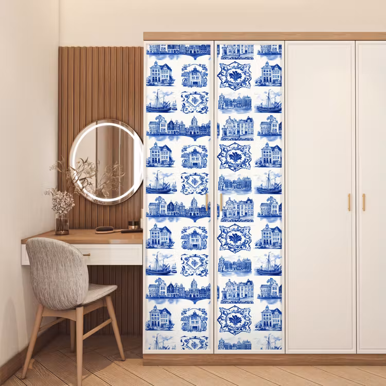 Deursticker - Huizen - Schepen - Blauw — 5