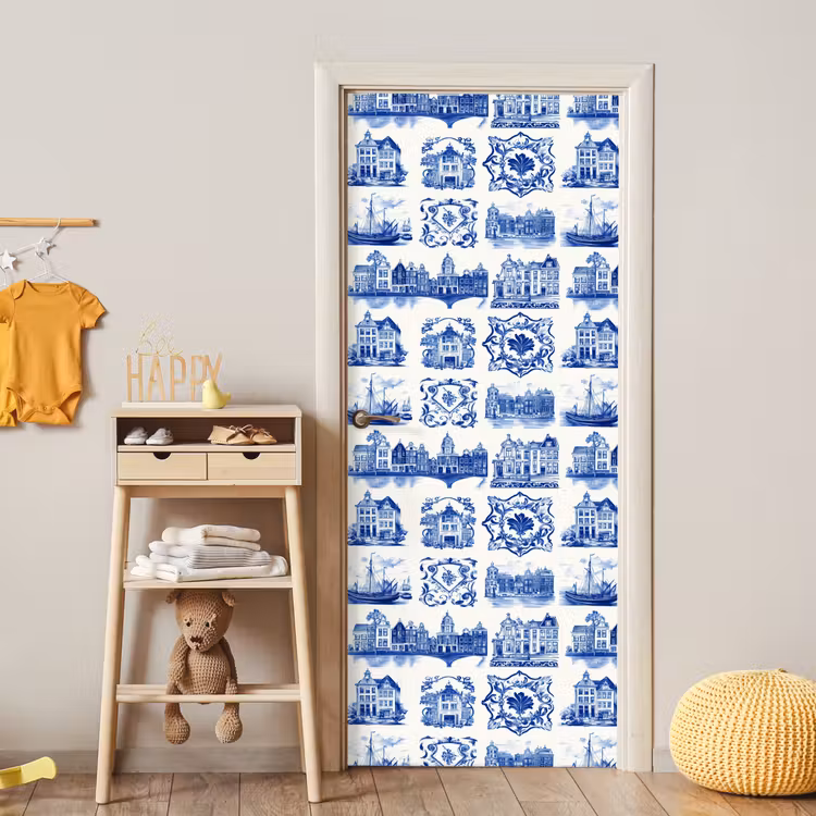 Deursticker - Huizen - Schepen - Blauw — 6