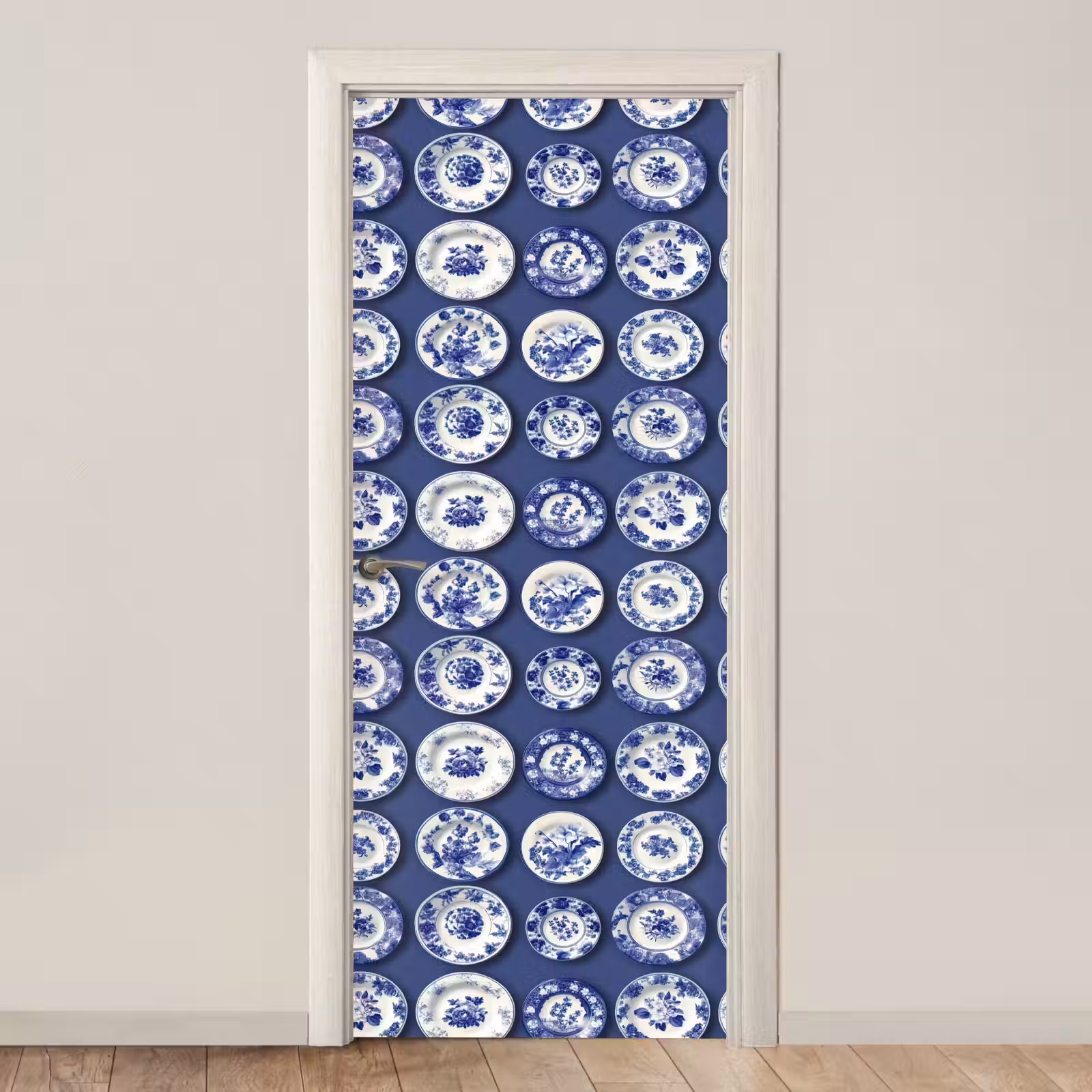 Deursticker - Borden - Floraal - Blauw — 1