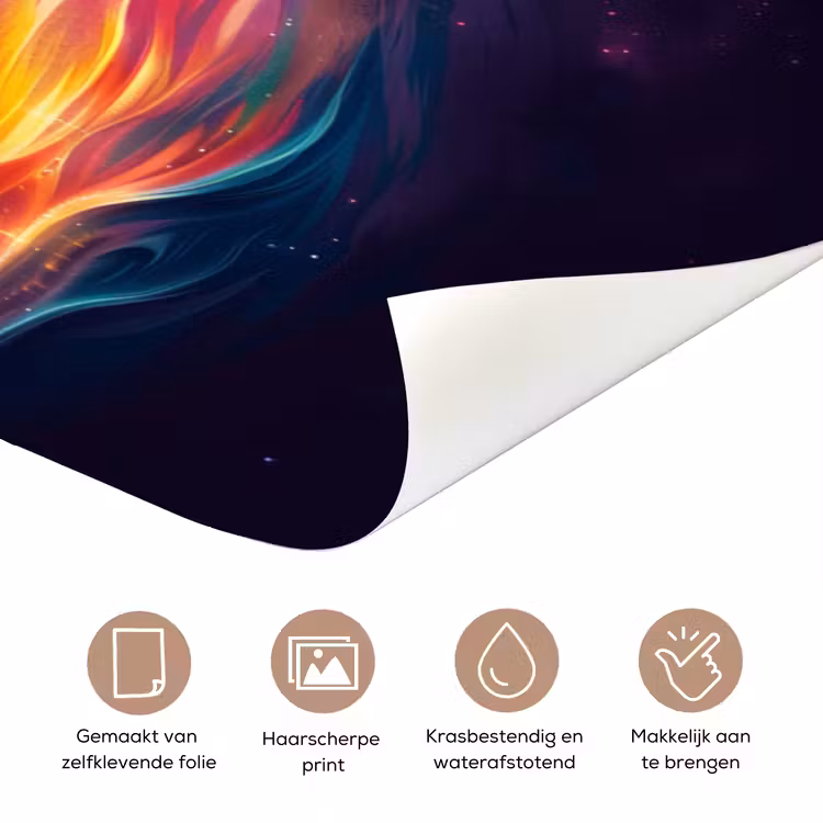 Deursticker - Astronaut - Ruimte - Surfen - Kleurrijk — 3