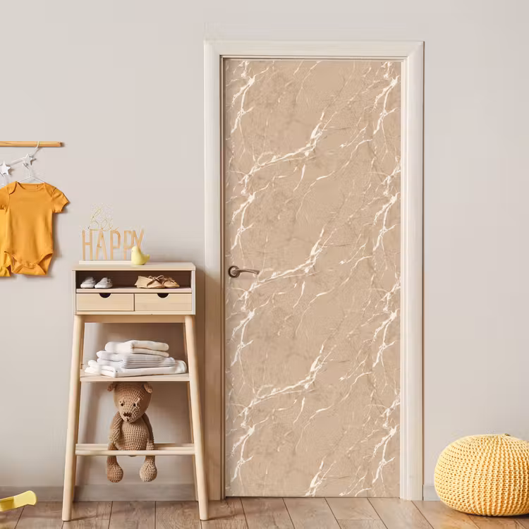 Deursticker - Beige - Marmer - Organisch - Wit — 6