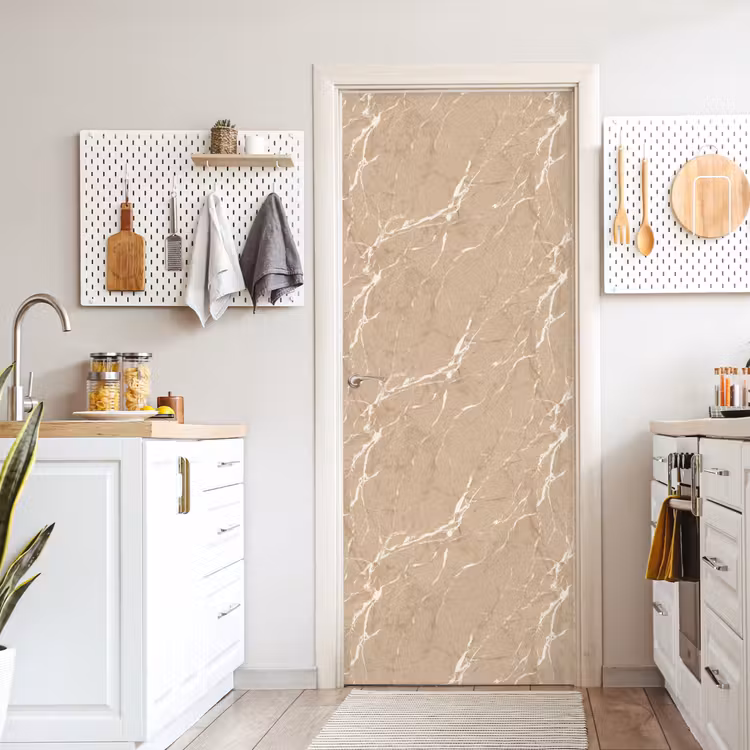 Deursticker - Beige - Marmer - Organisch - Wit — 7