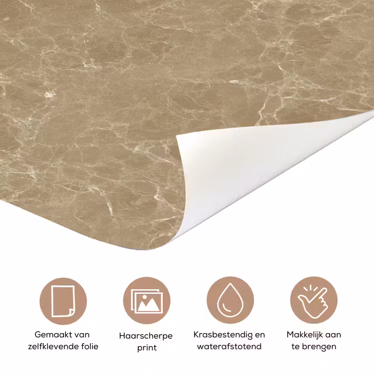 Deursticker - Beige - Marmer - Witte aders — 3