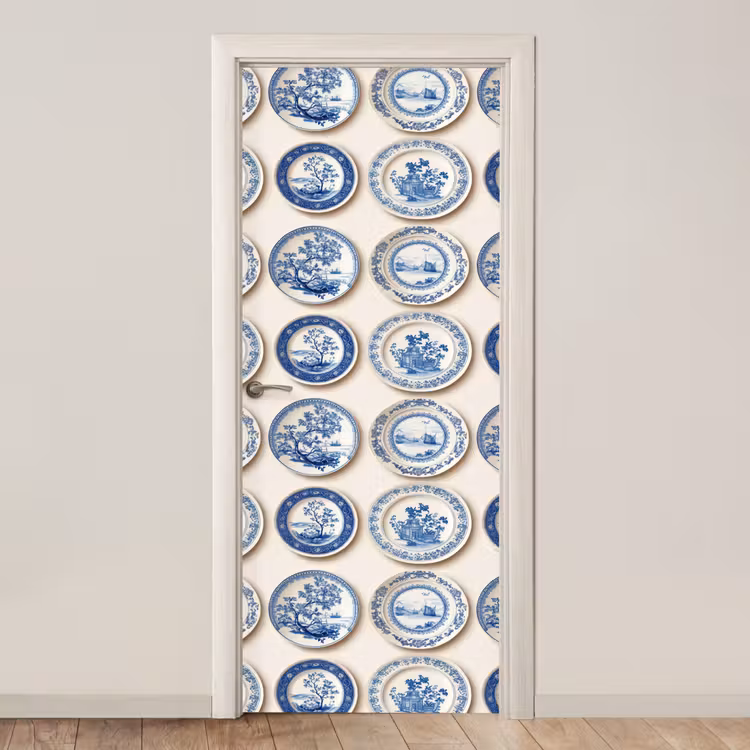 Deursticker - Borden - Bomen - Planten - Blauw — 1
