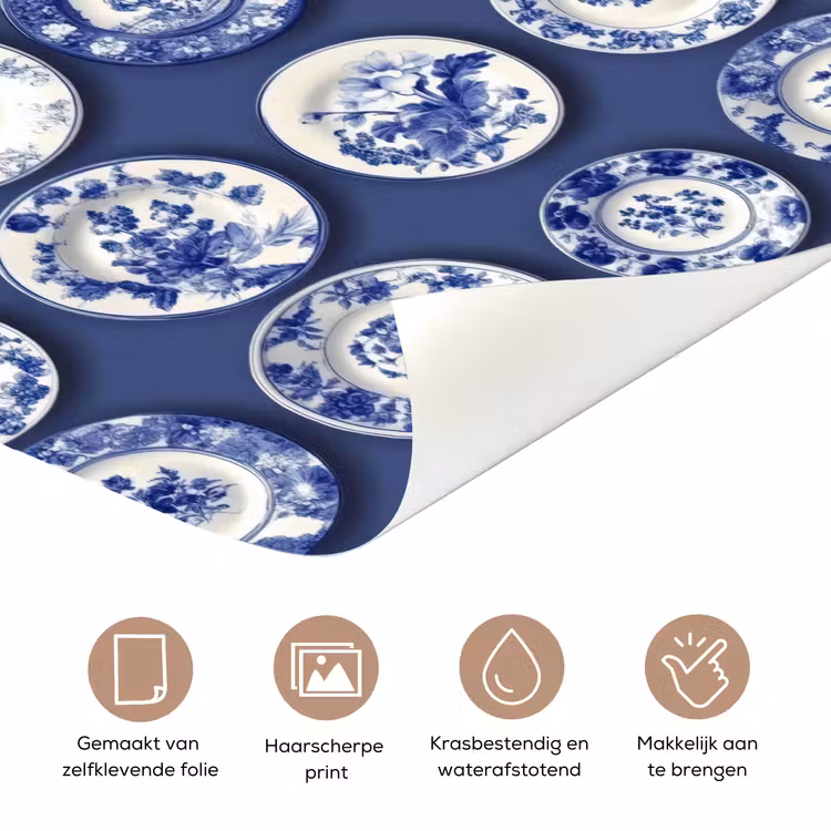 Deursticker - Borden - Floraal - Blauw — 3