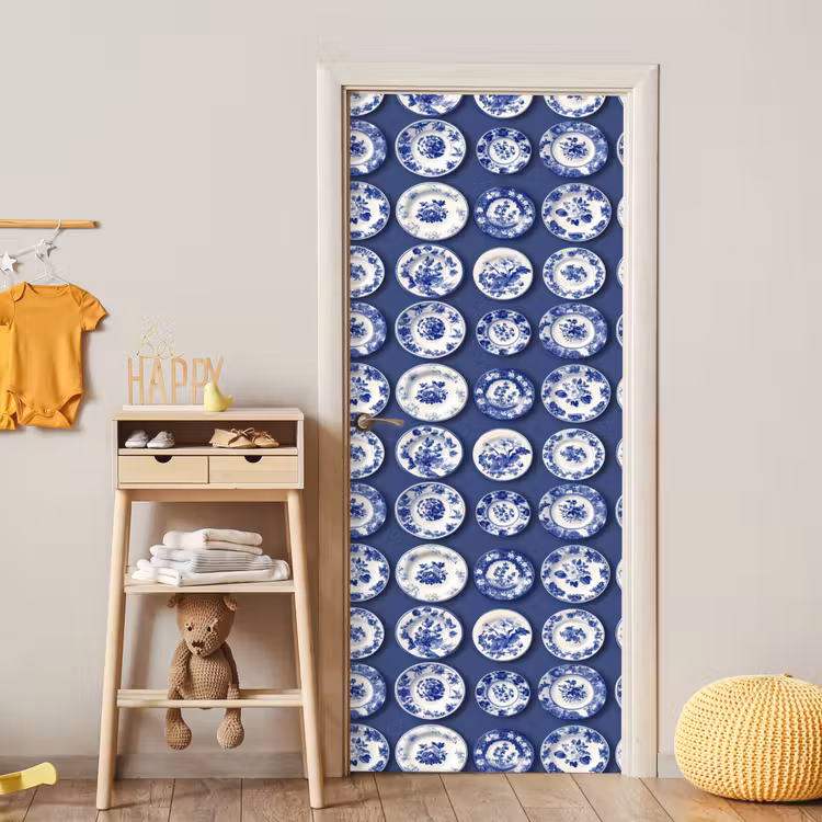 Deursticker - Borden - Floraal - Blauw — 6