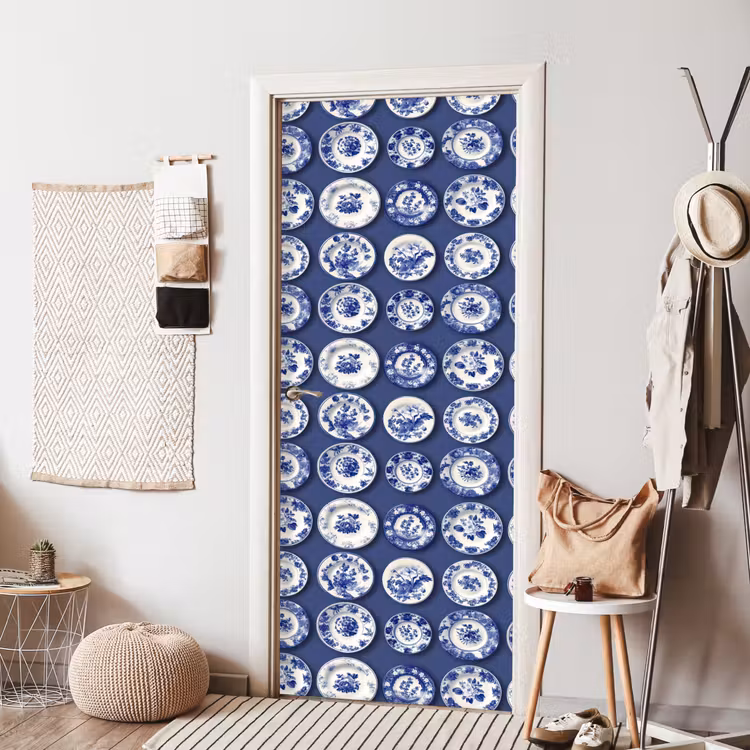 Deursticker - Borden - Floraal - Blauw — 8