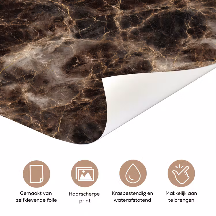 Deursticker - Bruin - Goud - Marmer — 3