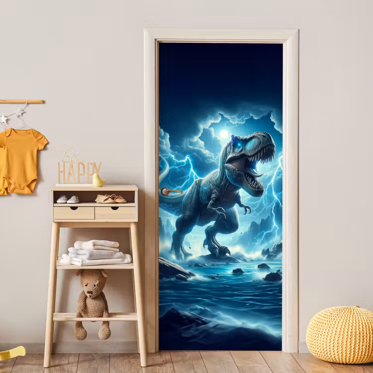 Deursticker - Dino - Blauw - Jongens — 6