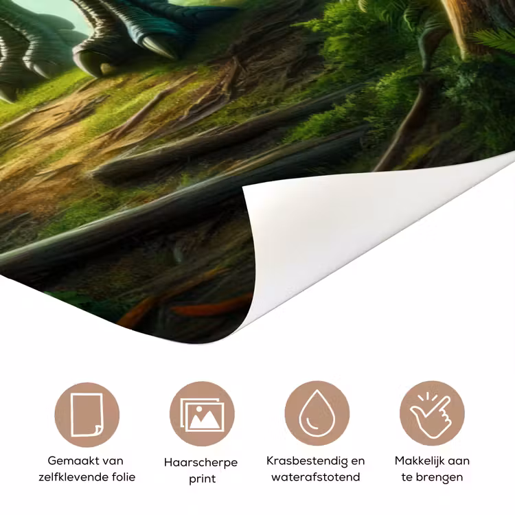 Deursticker - Dino - Jongens - Groen - Blauw - T-Rex — 3
