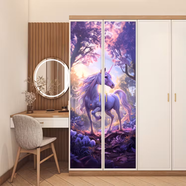 Deursticker - Eenhoorn - Paars - Sprookje - Fantasy dier — 5
