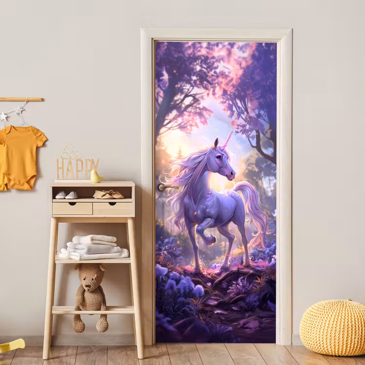 Deursticker - Eenhoorn - Paars - Sprookje - Fantasy dier — 6