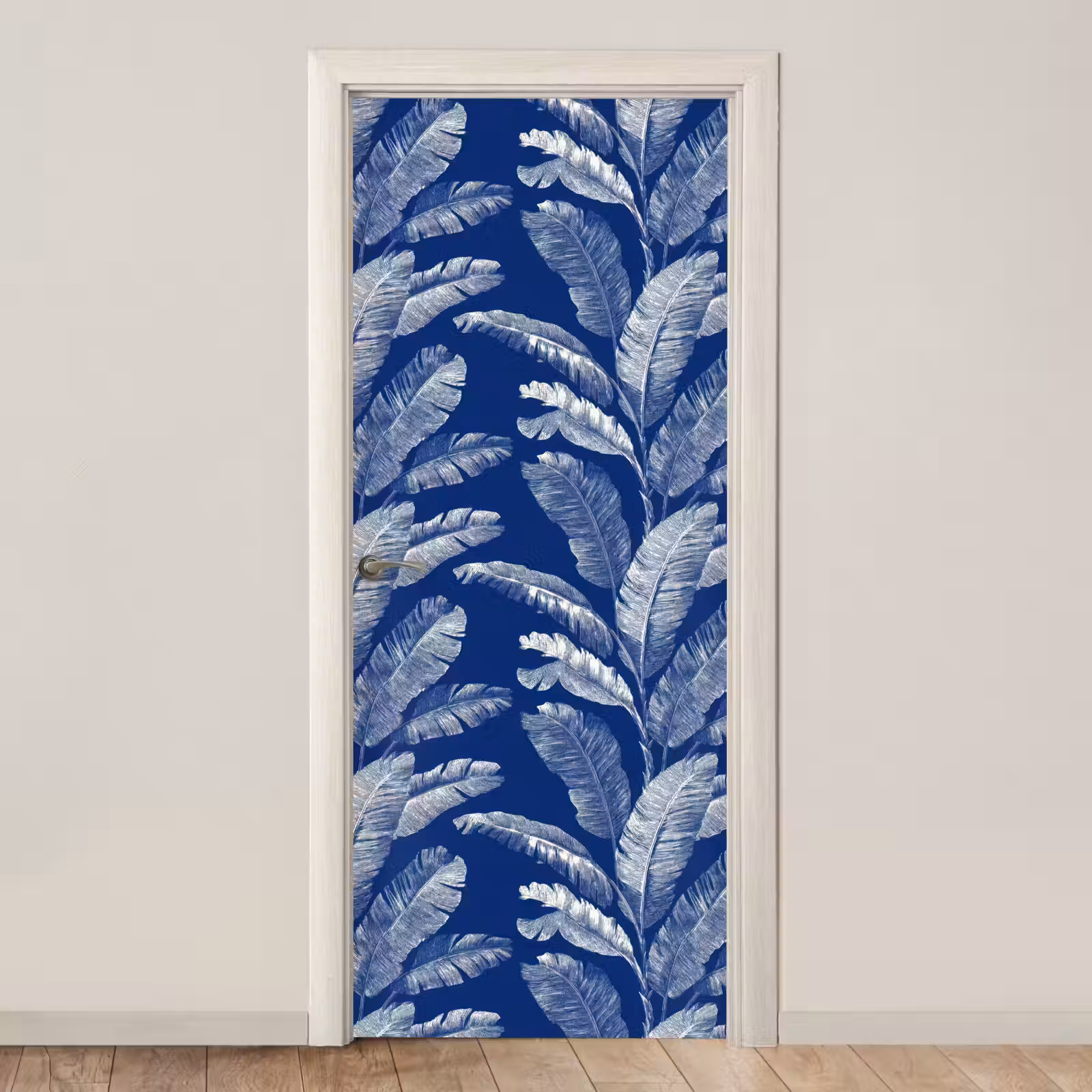 Deursticker - Blad - Palm - Blauw — 1