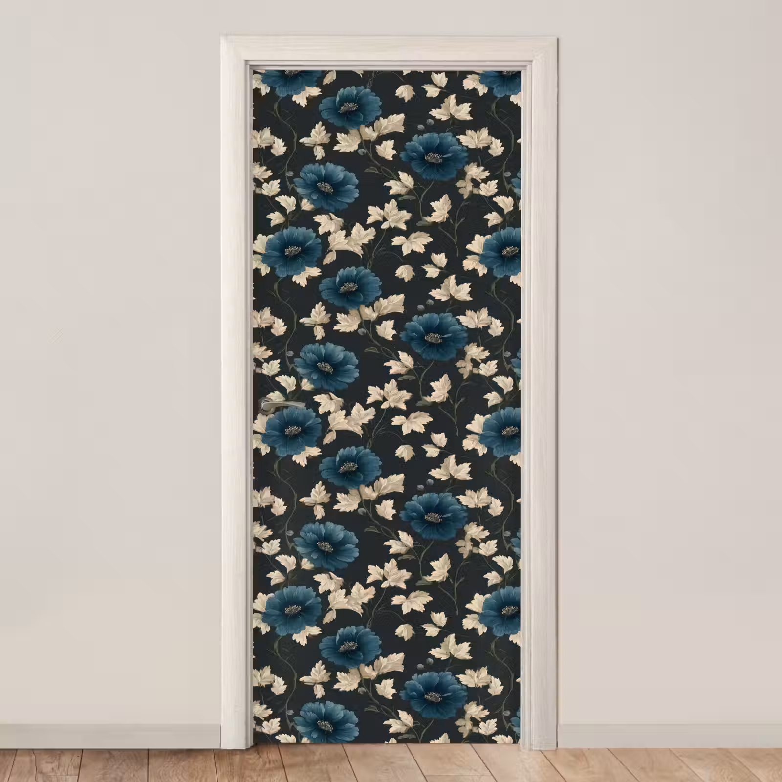Deursticker - Botanisch - Bloemen - Blauw — 1