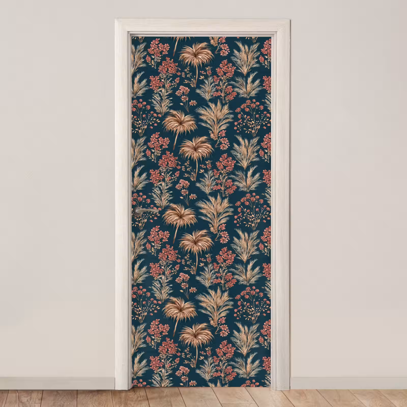 Deursticker - Botanisch - Patroon - Blauw — 1