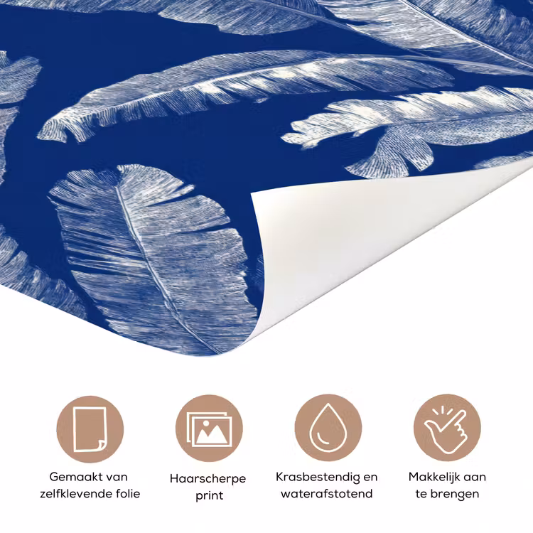 Deursticker - Blad - Palm - Blauw — 3
