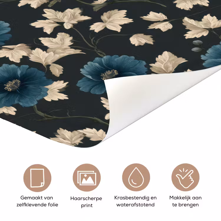 Deursticker - Botanisch - Bloemen - Blauw — 3