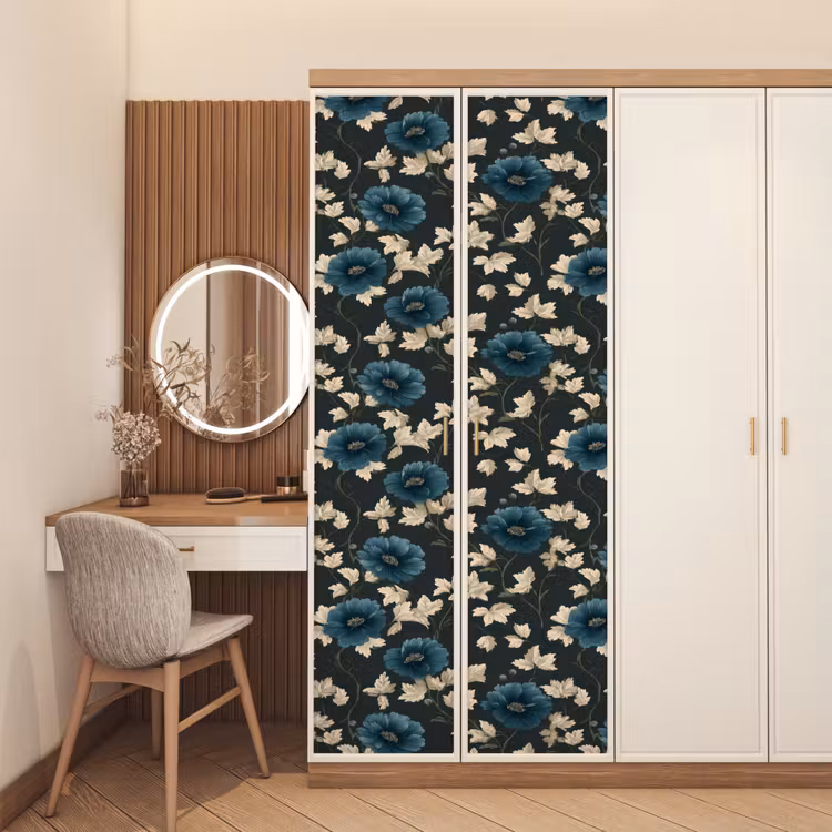 Deursticker - Botanisch - Bloemen - Blauw — 5