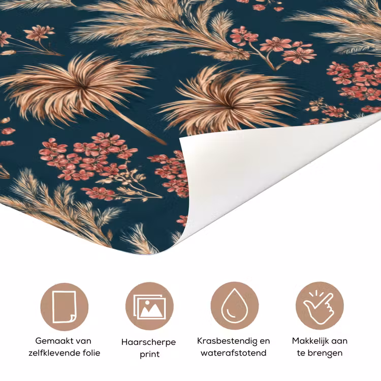 Deursticker - Botanisch - Patroon - Blauw — 3