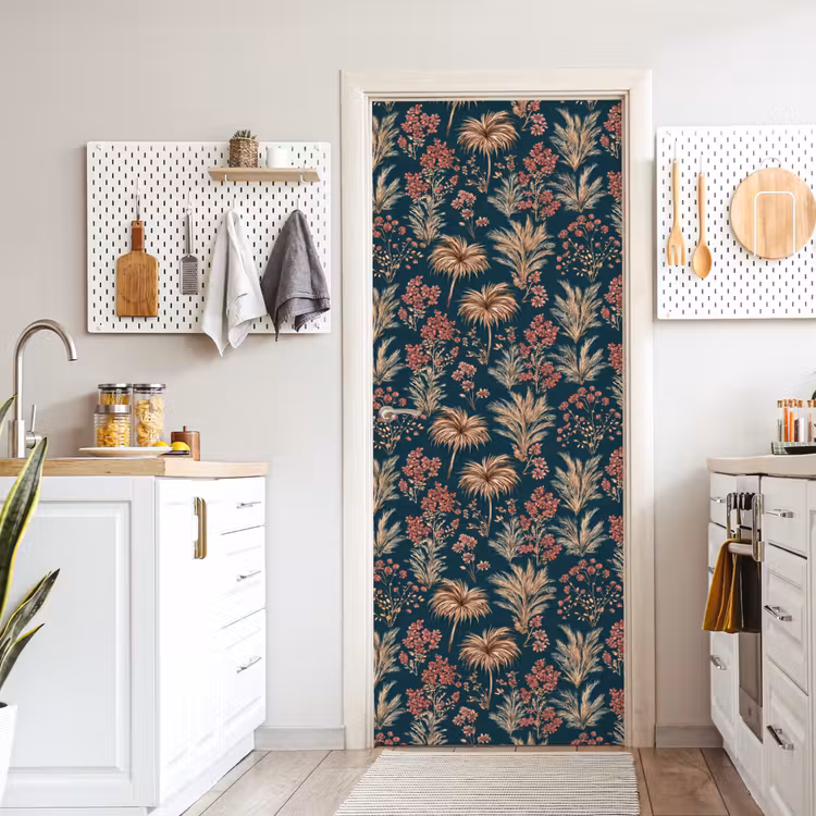 Deursticker - Botanisch - Patroon - Blauw — 7