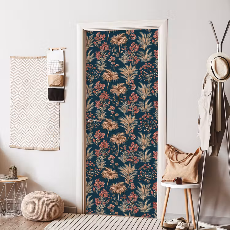 Deursticker - Botanisch - Patroon - Blauw — 8