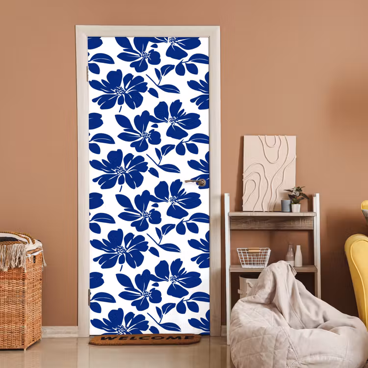 Deursticker - Floraal - Modern - Blauw — 2