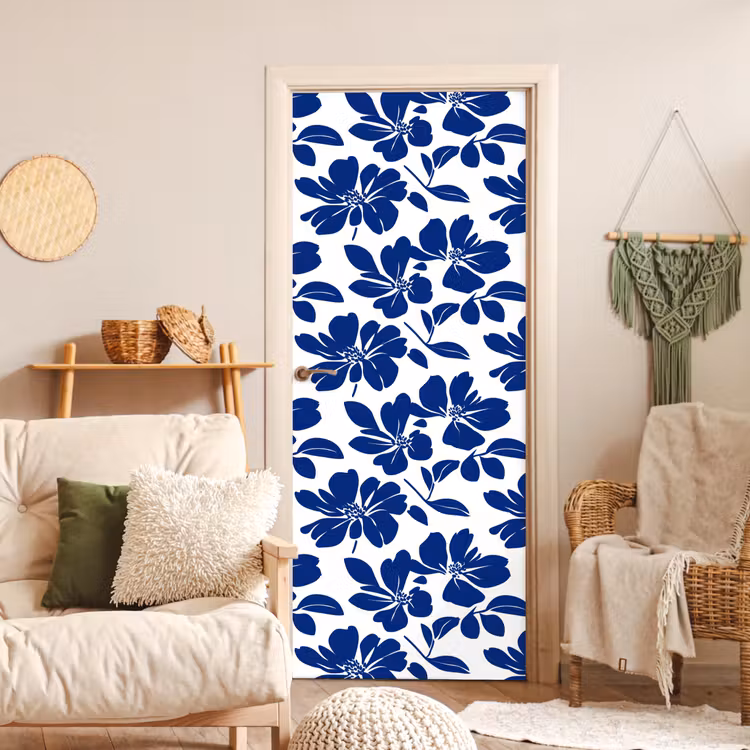 Deursticker - Floraal - Modern - Blauw — 4