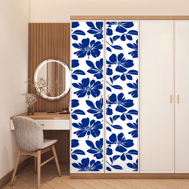 Deursticker - Floraal - Modern - Blauw — 5