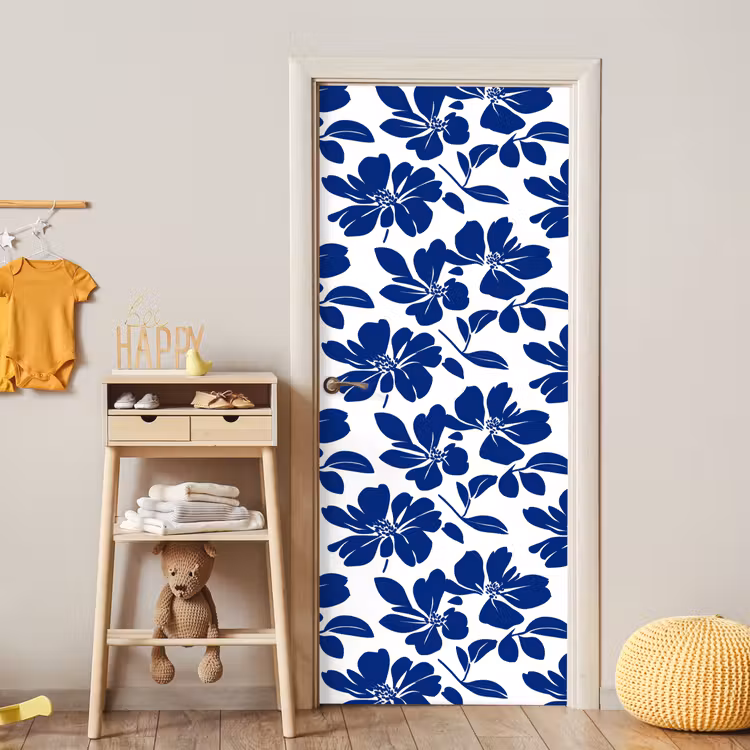 Deursticker - Floraal - Modern - Blauw — 6