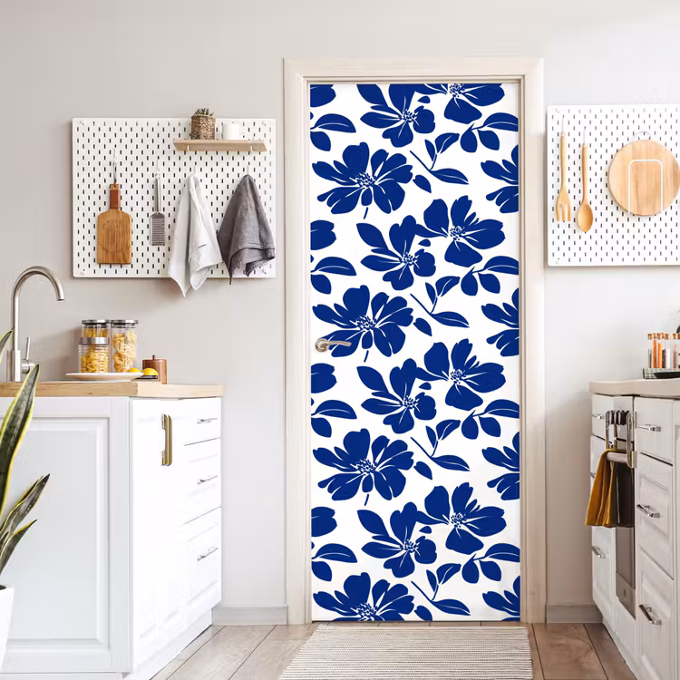 Deursticker - Floraal - Modern - Blauw — 7