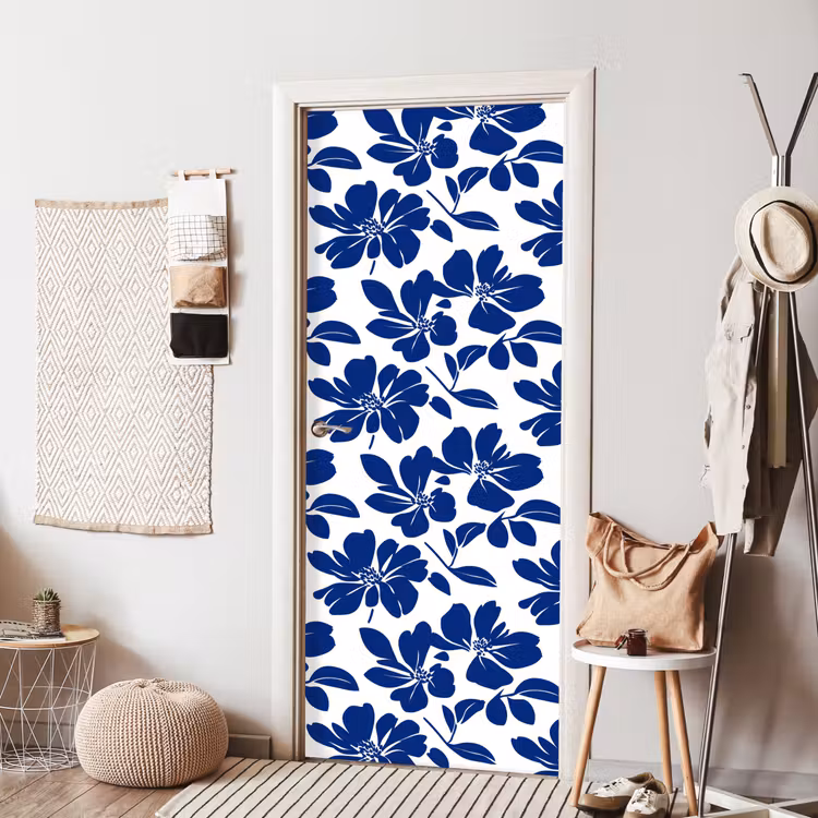 Deursticker - Floraal - Modern - Blauw — 8