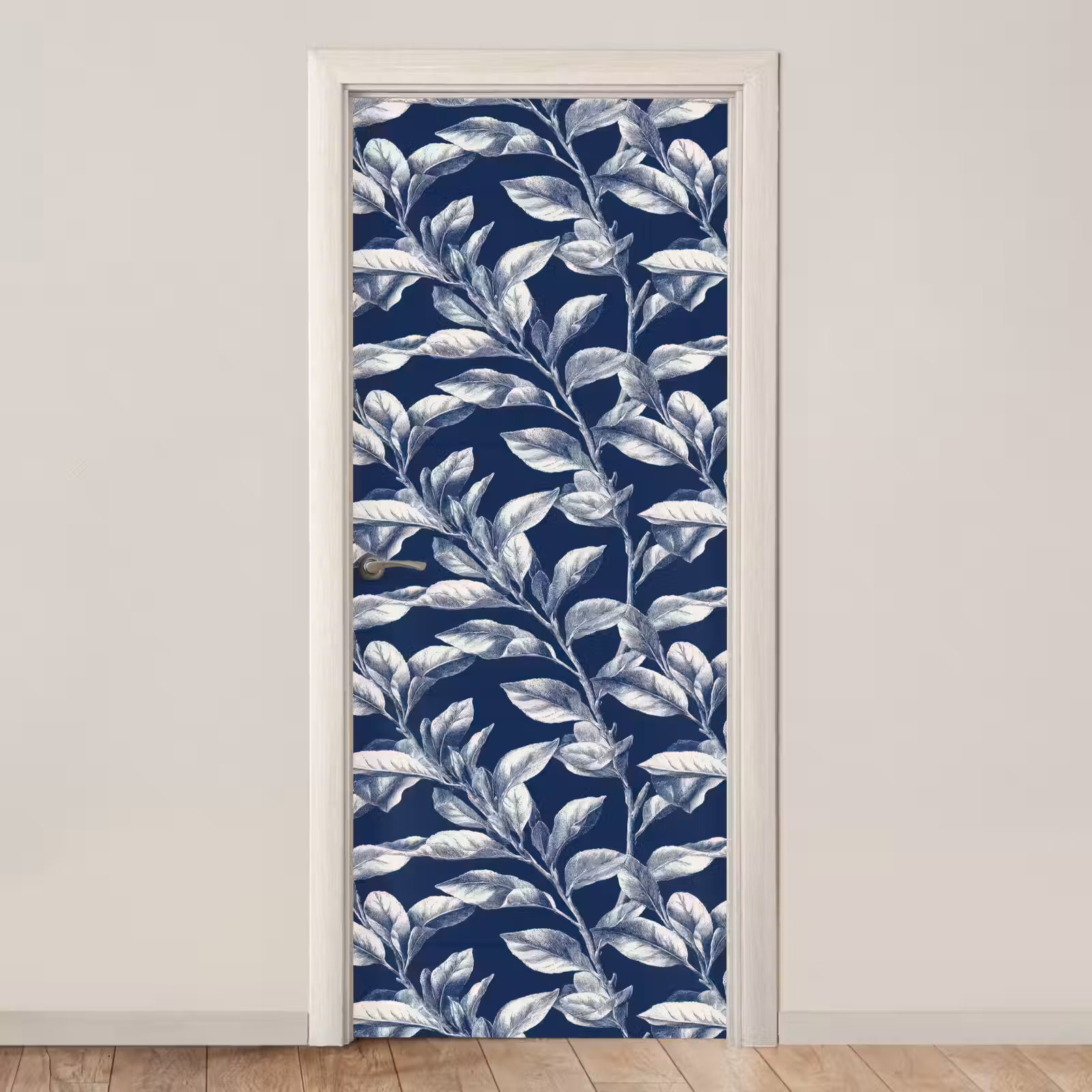 Deursticker - Botanisch - Patroon - Blauw — 1