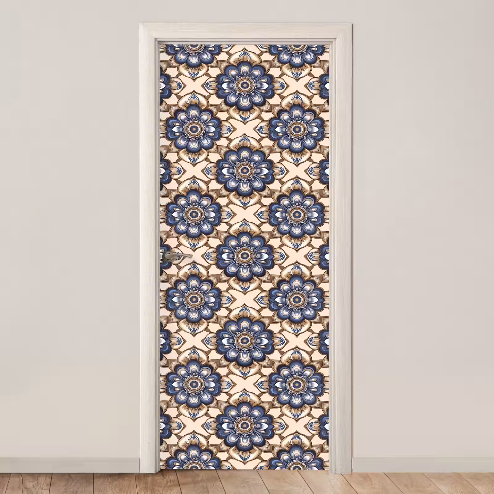 Deursticker - Floraal - Ornament - Blauw — 1