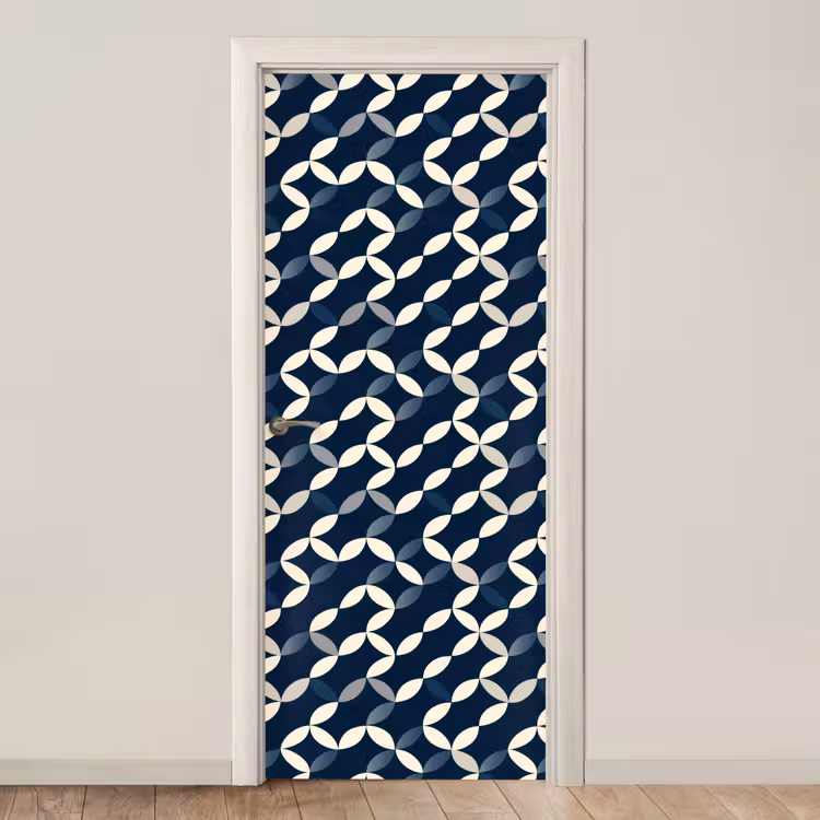 Deursticker - Abstract - Patroon - Blauw — 1