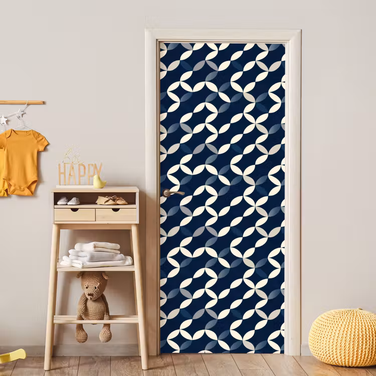 Deursticker - Abstract - Patroon - Blauw — 6