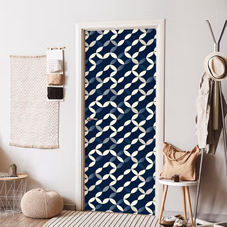 Deursticker - Abstract - Patroon - Blauw — 8