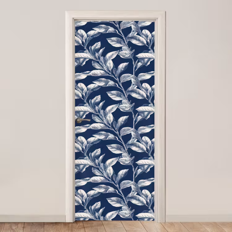 Deursticker - Botanisch - Patroon - Blauw — 1