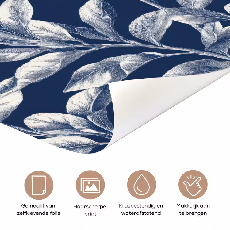 Deursticker - Botanisch - Patroon - Blauw — 3
