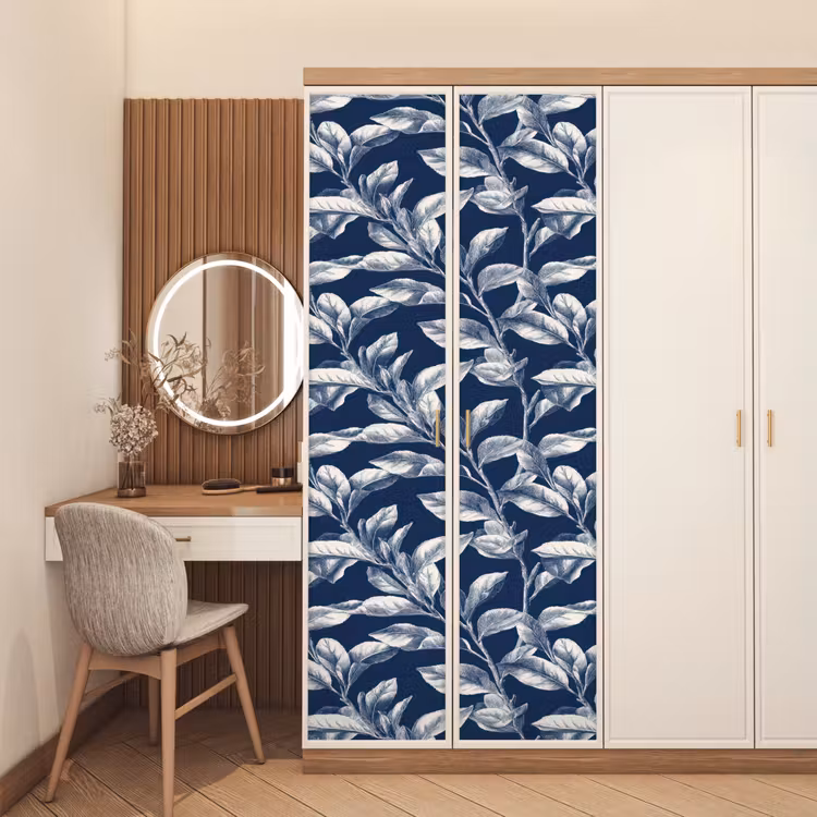 Deursticker - Botanisch - Patroon - Blauw — 5